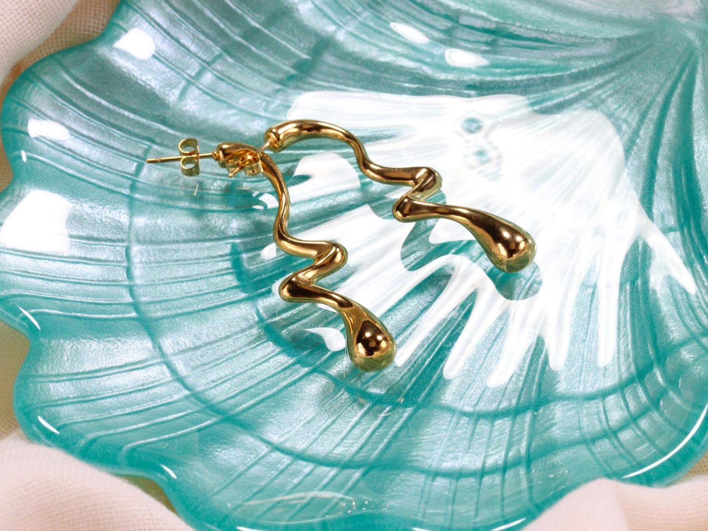 Κρεμαστά Χρυσά Σκουλαρίκια Δάκρυα