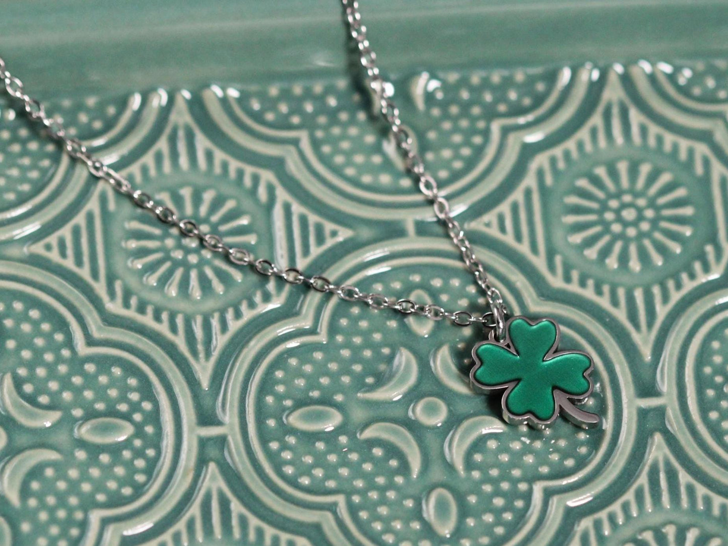 Ατσάλινο Κολιέ Lucky Clover