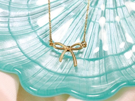 Χρυσό Κολιέ Φιόγκος από Ανοξείδωτο Ατσάλι