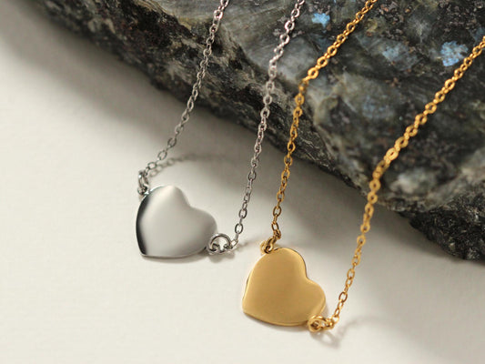 Minimal Ατσάλινο Κολιέ Καρδιά – Χρυσό ή Ασημί