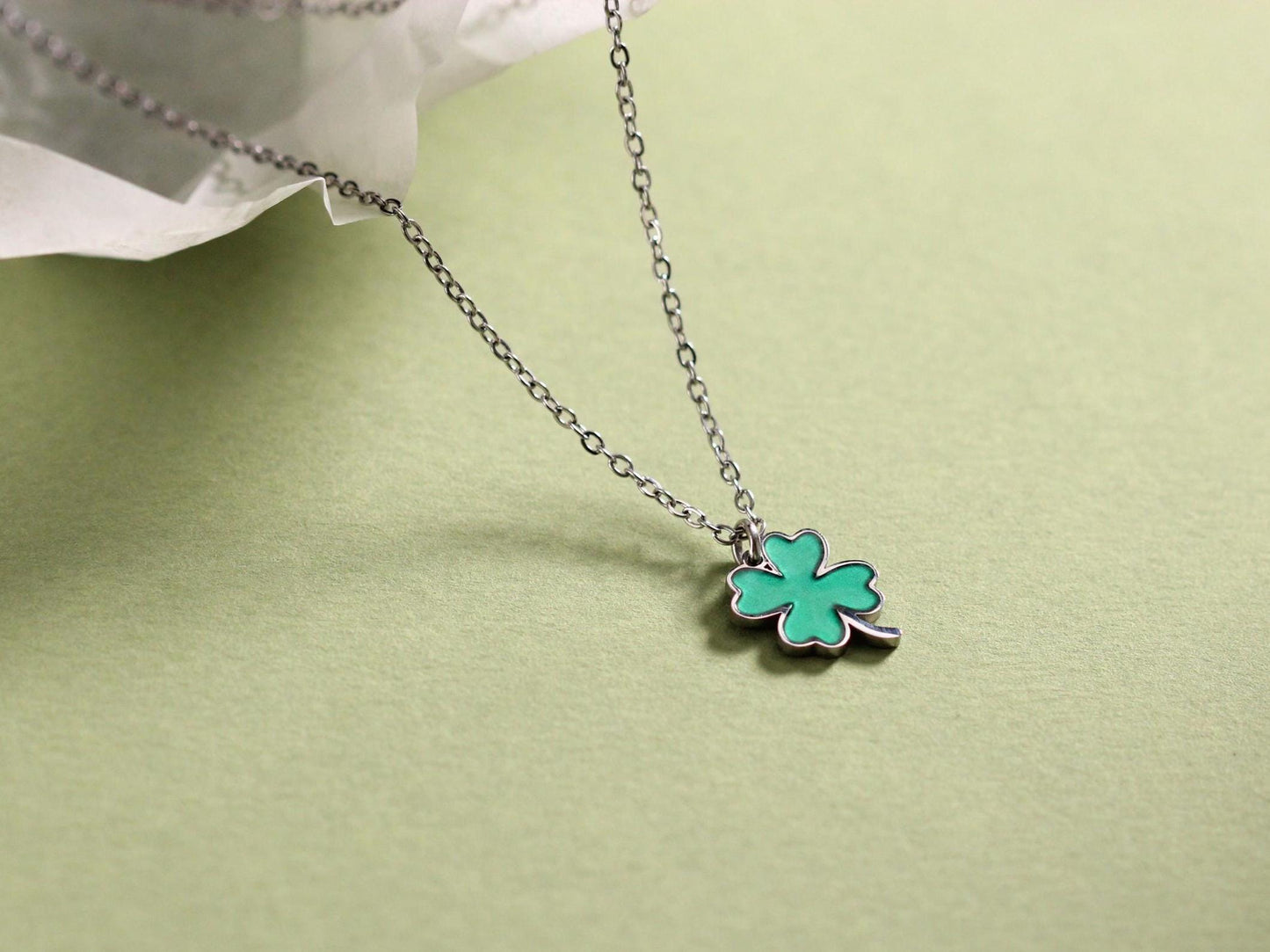 Ατσάλινο Κολιέ Lucky Clover